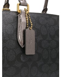 Темно-серая кожаная большая сумка от Coach