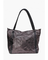Темно-серая кожаная большая сумка от Nina Farmina