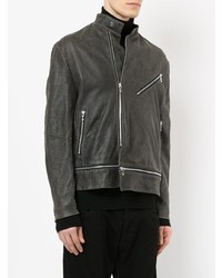 Мужская темно-серая кожаная косуха от Julius