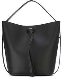Темно-серая кожаная сумка-мешок от Furla