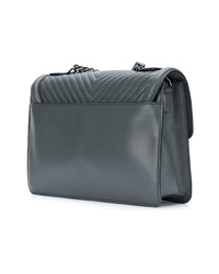 Темно-серая кожаная сумка через плечо от Karl Lagerfeld