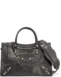 Женская темно-серая кожаная сумка от Balenciaga
