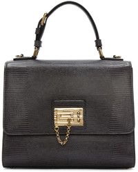 Женская темно-серая кожаная сумка от Dolce & Gabbana