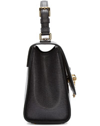 Женская темно-серая кожаная сумка от Dolce & Gabbana