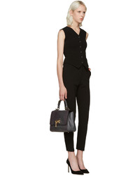 Женская темно-серая кожаная сумка от Dolce & Gabbana