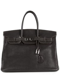 Женская темно-серая кожаная сумка от Hermes