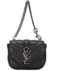 Женская темно-серая кожаная сумка от Saint Laurent