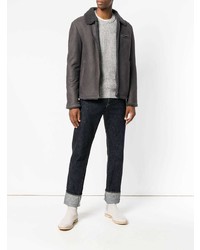 Мужская темно-серая короткая дубленка от Desa Collection