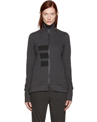 Женская темно-серая куртка в горизонтальную полоску от Y-3