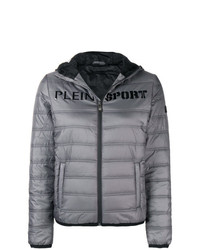 Женская темно-серая куртка-пуховик от Plein Sport