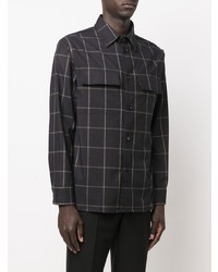 Мужская темно-серая куртка-рубашка в клетку от Filippa K