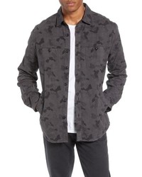 Темно-серая куртка-рубашка с камуфляжным принтом