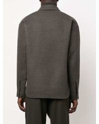 Мужская темно-серая куртка-рубашка от Giorgio Armani