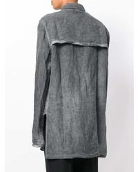 Мужская темно-серая льняная рубашка с длинным рукавом от Lost & Found Rooms