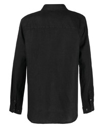 Мужская темно-серая льняная рубашка с длинным рукавом от Zadig & Voltaire