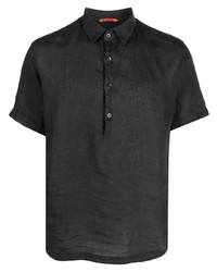 Мужская темно-серая льняная рубашка с коротким рукавом от Barena