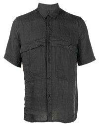 Мужская темно-серая льняная рубашка с коротким рукавом от Transit