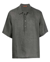 Мужская темно-серая льняная футболка-поло от Barena