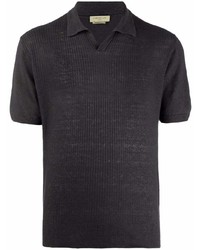 Мужская темно-серая льняная футболка-поло от Corneliani