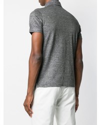 Мужская темно-серая льняная футболка-поло от Corneliani