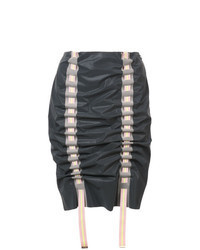Темно-серая плетеная юбка-карандаш