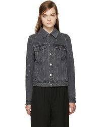 Женская темно-серая рваная джинсовая куртка от Givenchy