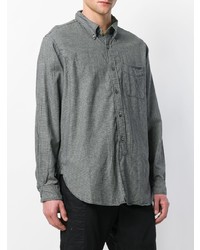 Мужская темно-серая рубашка с длинным рукавом в клетку от Engineered Garments