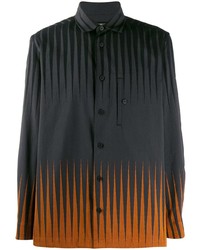Мужская темно-серая рубашка с длинным рукавом с принтом от Issey Miyake Men