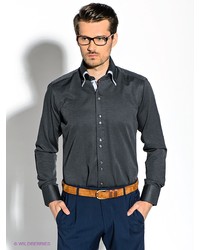 Мужская темно-серая рубашка с длинным рукавом от Alex DANDY