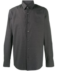 Мужская темно-серая рубашка с длинным рукавом от BOSS