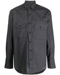 Мужская темно-серая рубашка с длинным рукавом от Brioni