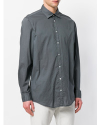 Мужская темно-серая рубашка с длинным рукавом от Massimo Alba