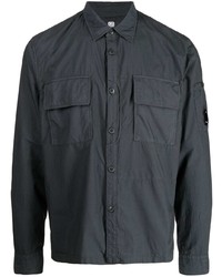 Мужская темно-серая рубашка с длинным рукавом от C.P. Company