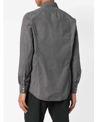 Мужская темно-серая рубашка с длинным рукавом от Massimo Alba