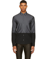 Мужская темно-серая рубашка с длинным рукавом от CNC Costume National