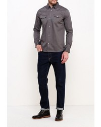 Мужская темно-серая рубашка с длинным рукавом от D-struct