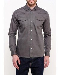 Мужская темно-серая рубашка с длинным рукавом от D-struct