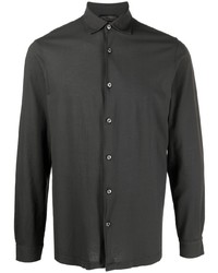 Мужская темно-серая рубашка с длинным рукавом от Dell'oglio