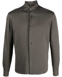 Мужская темно-серая рубашка с длинным рукавом от Dell'oglio