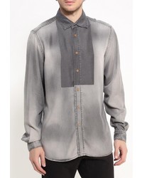 Мужская темно-серая рубашка с длинным рукавом от Diesel