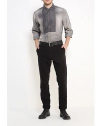 Мужская темно-серая рубашка с длинным рукавом от Diesel