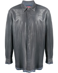 Мужская темно-серая рубашка с длинным рукавом от Diesel