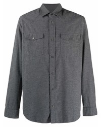 Мужская темно-серая рубашка с длинным рукавом от Dondup