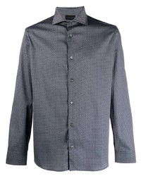 Мужская темно-серая рубашка с длинным рукавом от Emporio Armani