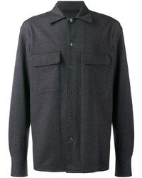 Мужская темно-серая рубашка с длинным рукавом от Ermenegildo Zegna
