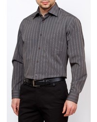 Мужская темно-серая рубашка с длинным рукавом от GREG