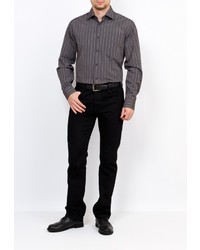 Мужская темно-серая рубашка с длинным рукавом от GREG