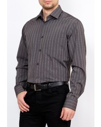 Мужская темно-серая рубашка с длинным рукавом от GREG