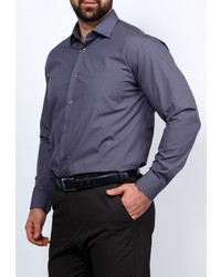 Мужская темно-серая рубашка с длинным рукавом от GREG