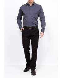 Мужская темно-серая рубашка с длинным рукавом от GREG